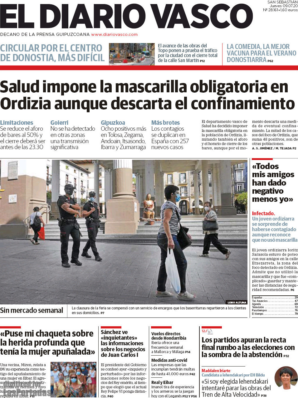 Periodico El Diario Vasco - 9/7/2020