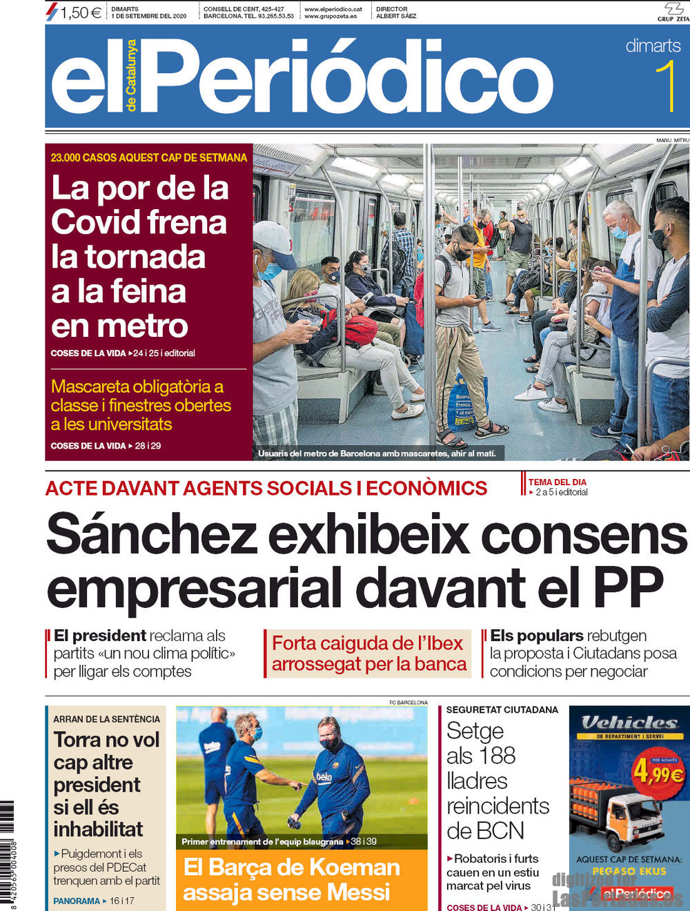 Periodico El Periódico de Catalunya(Català) - 1/9/2020