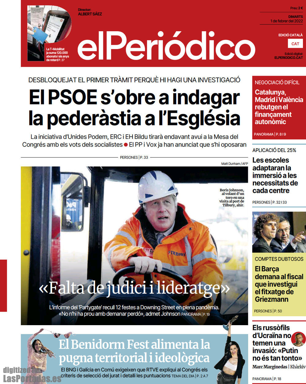 Periodico El Periódico de Catalunya(Català) - 1/2/2022