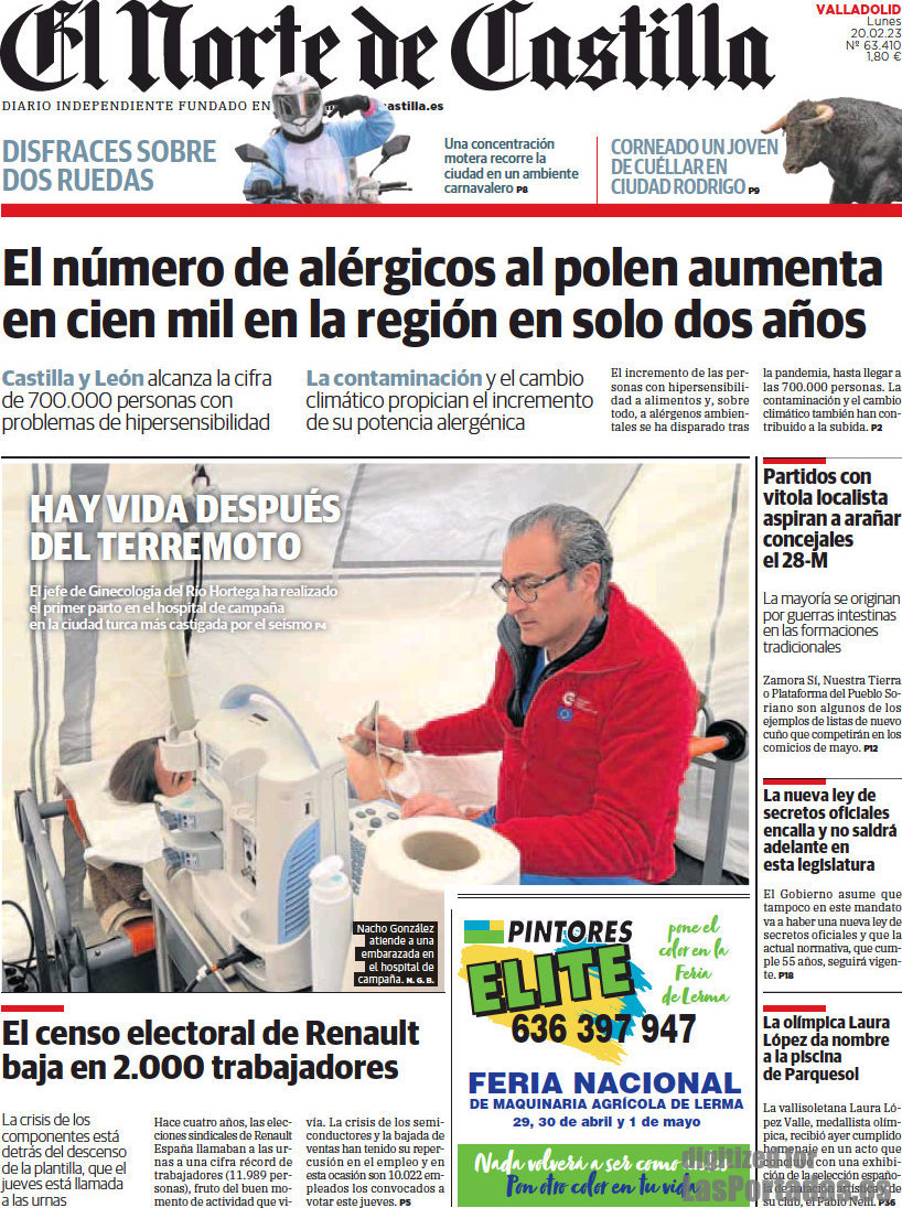 Periodico El Norte de Castilla - 20/2/2023