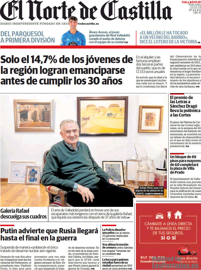 Periodico El Norte de Castilla - Portada